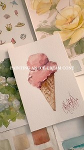 Cute Watercolor Ice Cream Tutorial – Easy Paint Step-by-Step