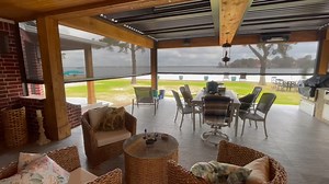 These porch screens on this project from Allstar Solar Screens fit so great in this space. One touch of a button and you're protected from the hot sun while also getting some invaluable privacy. To have our motorized retractable screens installed in your porch or patio, head over to www.usmotions.com for more info! . . . . #usmotions #motionscreen #motionscreens #retractablescreens #motorizedscreens #exterior #exteriorpatio #exteriordesign #exteriorshades #design #patio #patiolife #porch #porchl