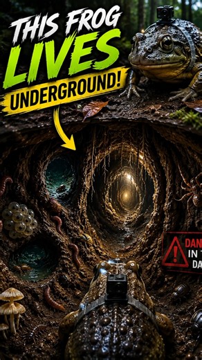 This Frog Lives in a Secret Underground World! #Shorts #MicroWildPOV #Frog #Amphibian #Underground