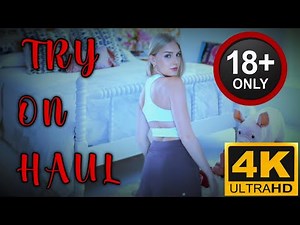 4K Transparent White Top & Pencil Skirt Try-On Haul | Semi-Sheer Dress Try-On at the Mall | lingerie