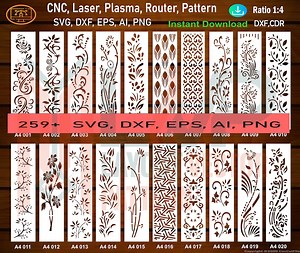 259 Floral Panel Stencil Designs, CNC Laser Cut Files (svg, Dxf, Ai, Eps) - Etsy UK