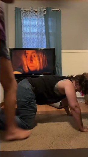 Human Horsepower: Woman Rides Man as a 'Horse' Indoors#PlayfulMoments #HumanHorse