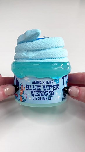 Blue Viper Venom 💙🐍 It smells like blueberry cheesecake and gets so fluffy! Available now on ammaslimes.com! #ammaslimes #diyslimekit #diyslime #slimeasmr #asmr #slime #halloweenslime | Amma Slimes