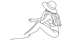 Girl On Beach Vector Illustration Continuous Stock Footage Video (100% Royalty-free) 3457455915 | Shutterstock