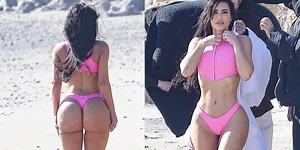 Kim Kardashian Looks Amazing in Unedited Thong Bikini Photos