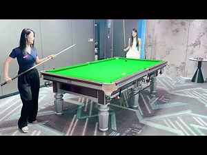 Pool Game | Beautiful white dress, beautiful billiards | Pool Aiming