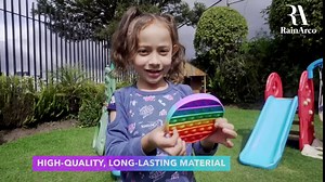 Push Pop Fidget Toy, Pack of 3, Fidget Toys for Teens, Bubble Pop Fidget, Stress Relief and Autism Needs, Rainbow Color Round and Pop Square with Key Ring, for Kids and Adults