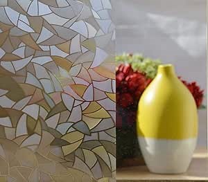 Precut Custom Rectangle Window Film anysize in Between 68 inches Length and 34 inches Width, Modern Mosaic Design