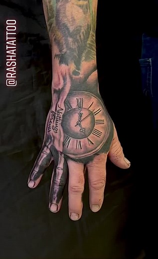 Unique Hand and Clock Tattoo Designs | Penticton Tattoo Studio