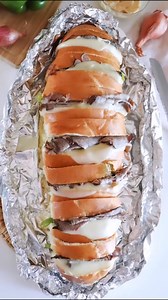 🔥 Philly cheesesteaks — but make it campfire style! 🥩 Gooey, melty, toasty perfection. You've got to see this one! | Homemade Heather