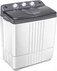 FUTADA Washing Machine, Twin Tub Washer, 20Lbs Capacity Washer & Spinner, Durable Design Energy Saving, w/Inlet and Drain Hose, Compact Laundry Machines for Apartment, Home, Dorm Gray