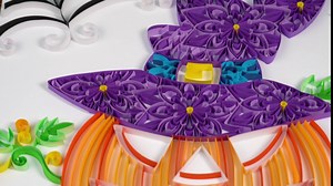 Uniquilling Quilling Paper Quilling Kit for Adults, 16*20-inch Halloween Pumpkin, Exquisite DIY Paper Filigree Painting Kits for Adults Beginner, Home Room Wall Art Decor Best Gifts(DIY)