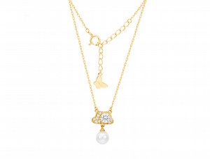 [Hot Item] Gemopia New Arrival 925 Silver Gold Plating Jewelry Pearl Elegant Necklace