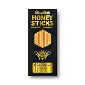 HoneyPlusCo | 100% Natural Honey Sticks - Piña Colada (Flavored) - 25 Pcs