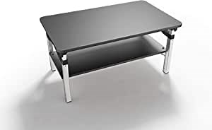 Lift Tall Adjustable Height Computer Monitor Stand for Sitting & Standing Desk. Ergonomic on-Desk Desktop Riser Organizer with Storage Shelf Sturdy Stable pc, Black