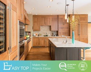 [Hot Item] Factory Customized Solid Wood Nature Cherry Shaker Kitchen Cabinets