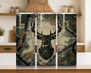 Rustic Deer Silhouette Camo Tumbler Wrap - Etsy