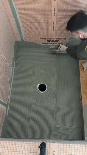 Part 1- How to install hack tile in the shower pan #tile #shower #construction #floor #DIY | Phill Home Made