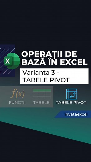 Cum facem rapid calcule de baza in Excel? Foarte simplu! Varianta #3 - Prin transformarea tabelului intr-un tabel pivot și utilizarea grupărilor și a operațiilor corespunzătoare. Achiziționează cursuri Excel și fisiere model folosind linkul din profil. Tot de acolo te poți înscrie la newsletter și poți descarca fisiere model pentru Excel gratuite #invataexcel #excel #tutorialexcel #microsoftexcel #cursexcel #trainingexcel | invataexcel.ro