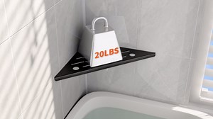 Corner Shower Shelf - 2 Pack,Rustproof Stainless Steel Shower Shelves, No Drilling Bathroom Organizers and Storage Racks, Space-Saving, Black,Large