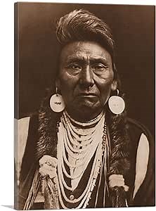 ARTCANVAS Chief Joseph Nez Perce 1903 Canvas Art Print Stretched Framed Painting Picture Poster Giclee Wall Decor by Edward S. Curtis - 26" x 18" (0.75" Deep)