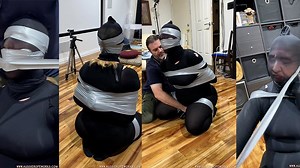 Head to toe in stockings, then bound with duct tape, while my mouth is stuffed full | Clips4sale