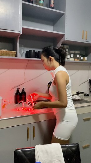 478K views · 2.4K reactions | Tried this led strip lights under my kitchen cabinet❤️李 #fyp #striplights #ledstriplights #ledlights | Kriza and bebe | Facebook