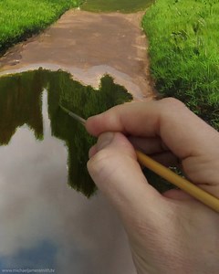 10K views · 208 reactions | How to paint a puddle clip ☺ www.michaeljamessmith.tv www.shopmichaeljamessmith.com #beautiful #fyp #art #artwork #painting | Michael James Smith | Facebook