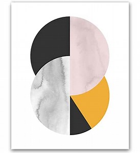 Abstract Circle Mid Century Art Print Mid Century Circle Mid Century Wall Art Geometric Print Circle Print Watercolor Print Circle Art Print Circle Art Wall Print Midcentury Modern 8x10 Unframed