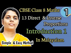 Direct And Inverse Proportions Introduction CBSE Class 8 Maths Chapter 13 In Malayalam