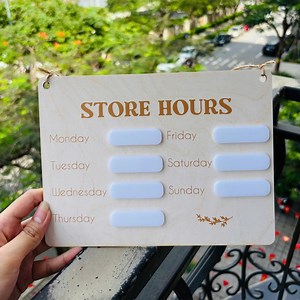 Store Hours Sign With White Marker Board Fields – Business Hours Sign, Dry Erase Storefront Sign, Reusable Open Hours Board - Etsy UK