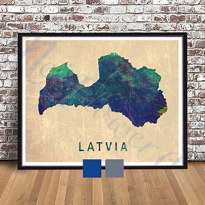 Vintage Latvia Watercolor Map, Latvia PRINT, Art Latvia Poster, Painting Latvia Country, Wall Art Decor, Latvia Artwork - Etsy