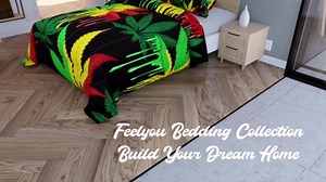 Marijuana Weed Leaf Comforter Set Teens Cannabis Leaves Bedding Set Boys Colorful Marijuana Leaf Comforter for Men Adults Bedroom Decor Bright Leaves Pattern Duvet Set Queen Size Black Quilt Set