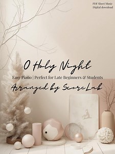 O Holy Night Sheet Music | Late Beginner Piano | Easy Christmas Piano Sheet Music | Student Level | PDF Download - Etsy Canada