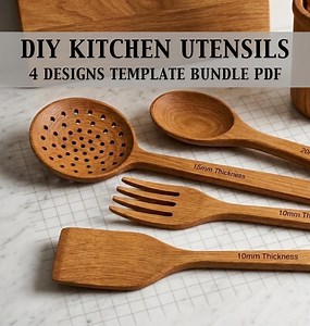 DIY Wooden Kitchen Utensil Template PDF Download| Bundle 4 Designs |easy Handmade Tool |pancake Flipper Spatula| Printable Woodworking Plan - Etsy