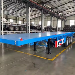 20 Feet 40 Feet Sea Freight Container Transport Semi-Trailer Trailer 3 Axle Second-Hand Flat Trailer for Sale 3 Axle 40 Feet Flat Trailer