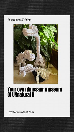 Who says 3d printed creatures don’t have a purpose? Check out these giant sized #dinosaurs! They are perfect for decorative elements in a creative space and as a way of promoting #naturalhistory and the amazing world of #Paleontology and #fossilhunting These giant sized dinosaurs- a T-Rex a Mosasaurus and a Brachiosaurus are available to order The Brachiosaurus is 80cm tall and approximately 79cm long. The T-Rex 45cm tall and approximately 89cm long. The Mosasaur is 28cm tall on its stand and ap