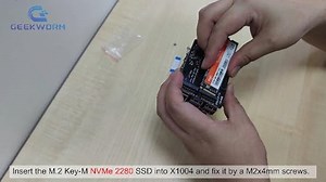 Geekworm X1004 PCIe to Dual M.2 NVMe 2280 SSD HAT for Raspberry Pi 5