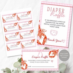 Crawfish Baby Shower Diaper Raffle Ticket Set (digital Download), Crawfish Theme Diaper Raffle for Baby Shower, Diaper Raffle Sign, Girl - Etsy Australia