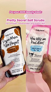 1.4K views · 21 reactions | Milk or coffee? Both are simply pretty! ✨ Get smooth, moisturized skin with Pretty Secret Lightening Milk & Firming Coffee Salt Scrubs.  Just #PickYourPretty and flaunt that glow! | Pretty Secret | Facebook