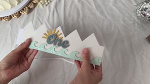 Summer 1st Birthday Decorations - Wave One Birthday Crown,Baby Beach Surfing Party Crown,The Big One Wave Cake Smash Photo Props,Summer Sun First Birthday Hat Outfit