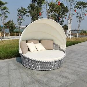 [Hot Item] Swimming Pool Round Sunbed Chaise Lounge Outdoor Furniture Garden Daybed