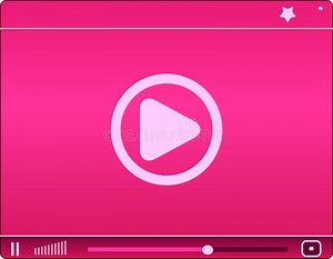 Pink video player. Icon stock vector. Illustration of load - 35515543