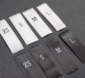 [Hot Item] Clothing Size Marking Mark Satin Sewing Size Marking Number Marking Collar Marking Cloth Marking Washing Marking Woven Marking Premium Size Marking