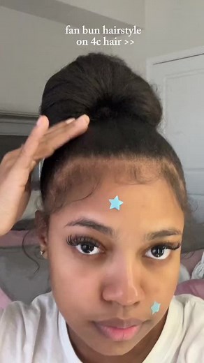 Cute Fan Bun Tutorial for Natural Hair Styling