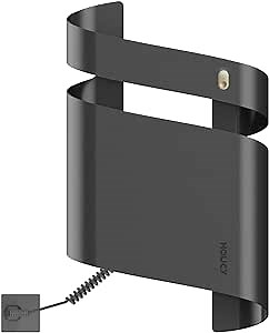 Electric Heated Towel Rack Wall Mounted Towel Warmer with Timer Display, Plug-in Electric Heating Bath Towel Warming for Bathroom Hot Towel Drying Rack Low Carbon Steel (Italic Rack- (Elegant Gray))