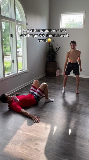 Sock Challenge, dad vs son 🤍 #socktrend #sockchallenge