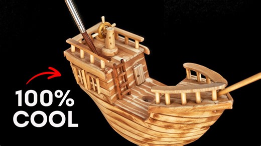 2.2K views | Realistic pirate ship made of wood: creative woodworking projects | Craft Mood | Facebook
