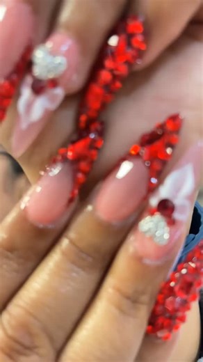 Red Bling ✨ Matching toes . #pre Book an appointment the link is on my page . #915nailtech #elpasonailsalon #nailsnailsnails #915nails #cutenails #915elpaso #naildesign #beautyobsessed #acrylicnails #nailgasm #blingnails #beauty #beautyshop #nailsofinsta #nailsotoño #uñas #gelnailart #gelnails #blingbling #rednails #reddeadonline #redlipstick | Nails by Ashley | Facebook