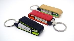 [Hot Item] Leather USB Flash Drive with Hot Stamping Logo